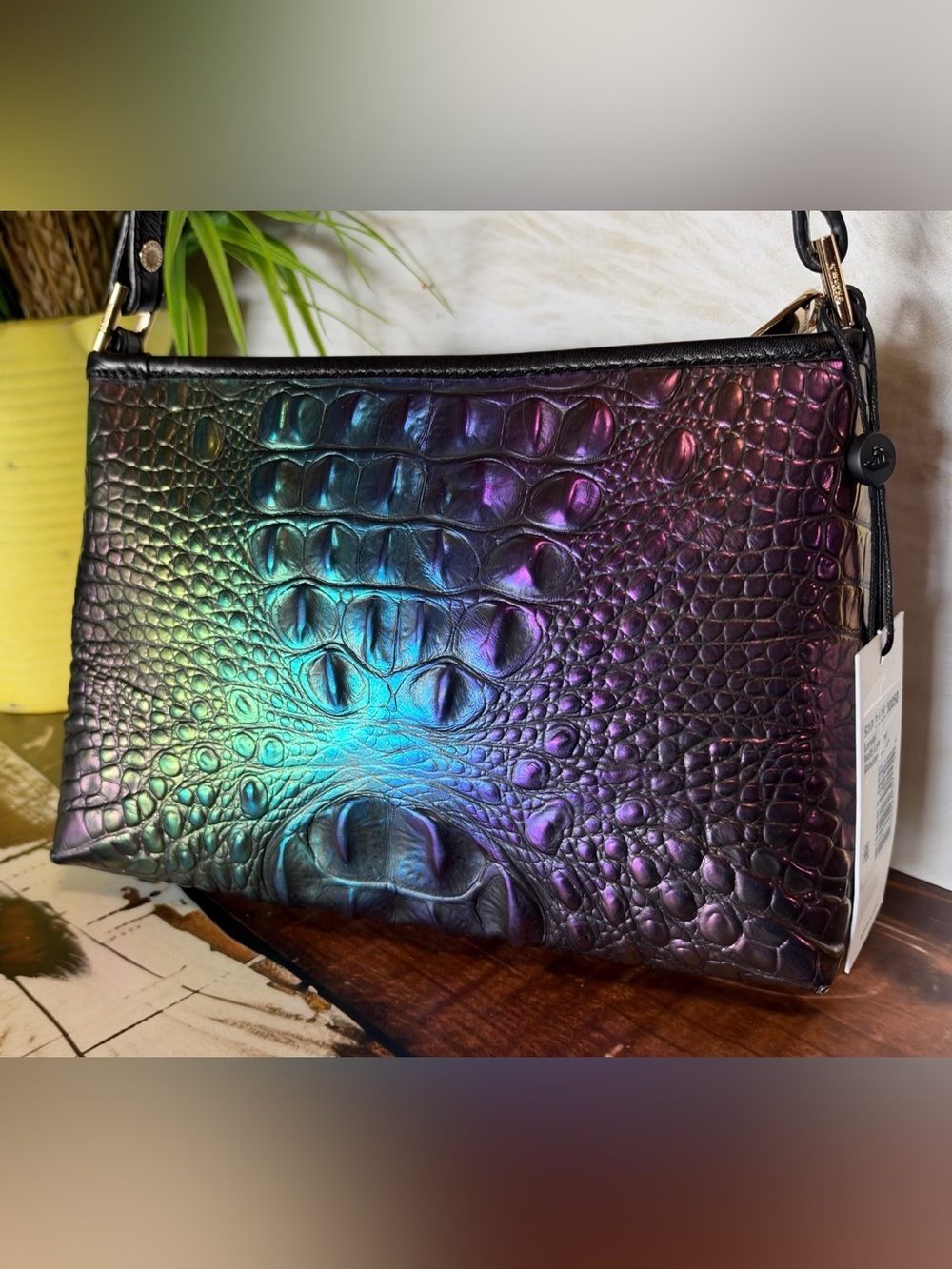 FIRM >>> BRAHMIN LORELEI MULTI LABYRINTH Metallic Ombre leather shoulder Bag NWT - Picture 8 of 12